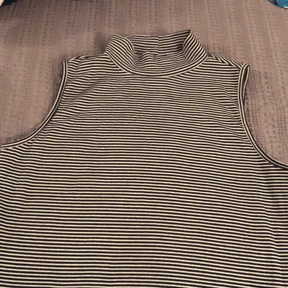 Black and white striped tank